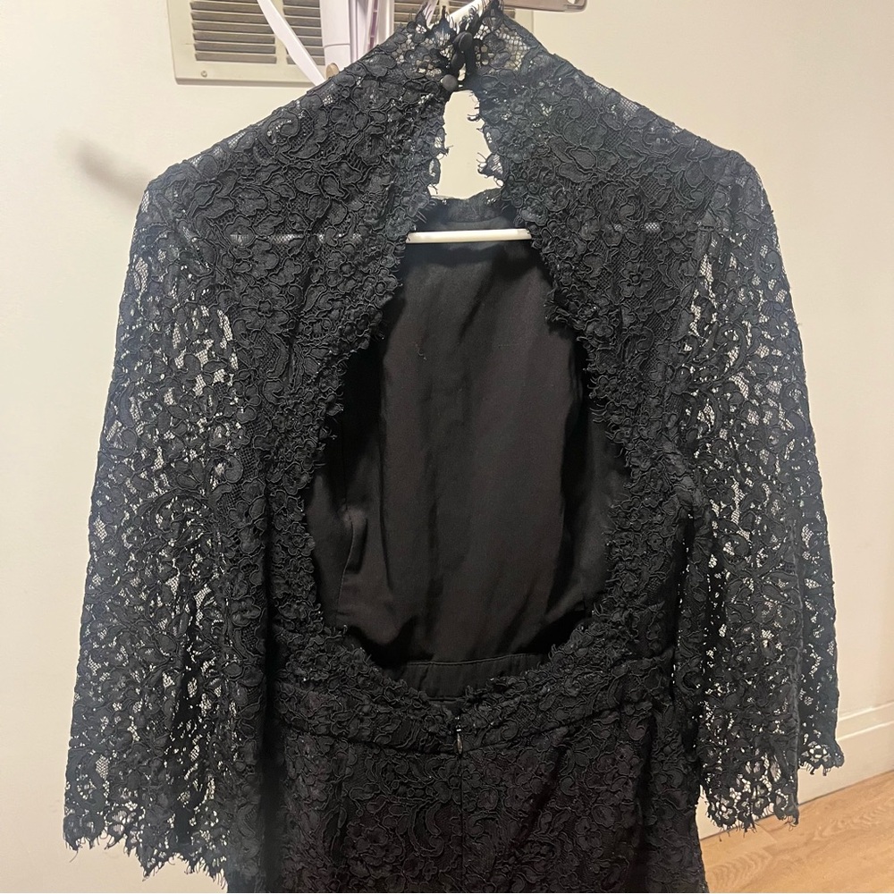 Fame and Partners Black Lace Backless Romper size 8 POCKETS - Picture 3 of 8